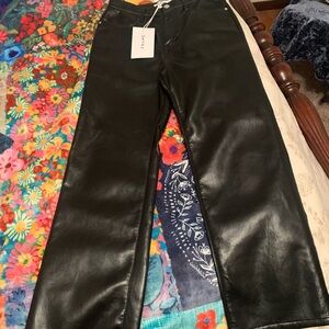 FINAL PRICE: FRAME black Le Jane crop recycled leather pants sz 27 NWT msrp 398